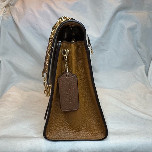 Coach White and Brown Leather Bag - Picture 3 of 7